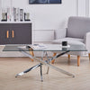 Glass Coffee Table With Chrome X Modern LivingRoom Furniture Tea Sofa Side Table