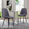 Dining Chairs 2/4PCS High Back Grey Velvet Padded Seat Kitchen Chair Office Home