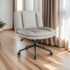 Desk Chair Ergonomic Swivel, Height Adjustable, Faux Leather, Wide Padded Seat