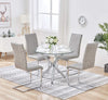 Nova Clear Round Glass Dining Table Metal Leg Dining Room Chrome Cafe Furniture