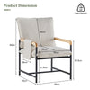 Beige Accent Chair with Metal Frame Wide Seat Corduroy Armchair for Living Room