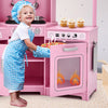 JOYLDIAS Kids Corner Wooden Playset Pretend Toddler Kitchens Cooking Toy Light