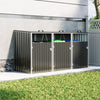 Triple Wheelie Bin Storage Metal Store Cover Garden Rubbish Dustbin 3 Shed House