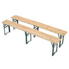 3Pcs Wooden Folding Picnic Beer Table & Bench Trestle Outdoor Garden Patio Pub