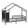 Kid House Bed Frame Single Bed Solid Wood House Shape Toddler Child Floor Frame