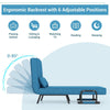 Convertible Single Folding Sofa Bed Sleep Chair 6 Positions Adjustable Backrest