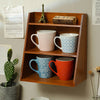 3 Tier Retro Storage Rack Wooden Desktop Organizer Cup Holder Makeup Shelf Stand