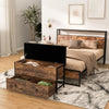 Storage Ottoman Bench Padded Seat Cushion Storage Chest with 2 Drawers