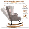 Rocking Chair with Single Sofa, Chair with Footstool and Pillow for Living Room