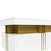 Modern White Rectangular Coffee Table with 2 Storage Drawers for Living Room