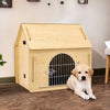 Large Wood Dog Kennel House Cage Crate In/Outdoor Shelter Pet Hutches Iron Door