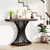 100CM Console Table, Industrial Entry Hallway Table with Geometric Metal Base