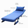 Dark Blue Folding Single Sofa Bed Chair Fabric Recliner Lounge Sleeper Sofabed