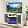 Living Room 150cm White TV Stand with Electric Fireplace 3 Color fire LED Flame