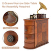 Tribesigns Solid Wood End Table, 2-Drawer Narrow Side Table,No Assembly Required