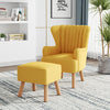 Scallop Stripe Back Armchair Wing Back Chair Fireside Sofa & Footstool & Pillow