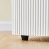 LED Bedside Table Wireless Charging Side Cabinet Nightstand with 2 Drawers White