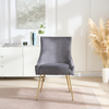 4PCs Viviana Velvet Dining Chairs w/Gold Legs & Ring Handle – Modern Accent