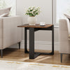 End Table Square Side Table with T-Shaped Metal Base Industrial