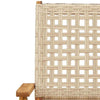Brokky Folding Garden Chairs 6 pcs Beige Poly Rattan and Solid Wood,Folding W3F6