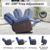 Electric Powered Lift Recliner Sofa Massage Heated Armchairs for Elderly Blue