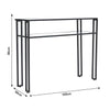 2 Tier Clear Tempered Glass Console Table Hallway Living Room Slim Side Table