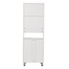 Wooden Tall Cabinet Cupboard Kitchen Living Room Side Table Storage with Doors