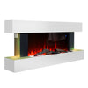 Wall Fireplace Electric Heater LED 7 Color Log Burning White Suite WIFI / Remote