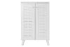 Modern Shoe Storage Cabinet 2 Doors Footwear Stand Rack Unit Cupboard White