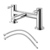 Modern Bathroom Bath Filler Mixer Tap Brass Deck Mounted Round Chrome Twin Lever