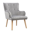 Occasional Scalloped Button High Back Fabric Armchair Sofa Chair Footrest Stool