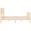 CIADAZ Bed Frame with Headboard 120x200 Solid Wood, Bedroom Furniture, A4O3
