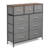 9 Drawer Chest of Drawers Fabric Dresser Bedside Storage Organizer Unit Bedroom