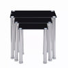 3pcs Rectangular Black Tempered Glass Side End Nested Table Bedside Coffee Table