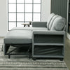 Linen Fabric 3 Seater Pull-Out Reversible Chaise Corner Sofa Bed Couch Storage