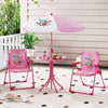Indoor/Outdoor Collapsible Toddler Activity Table with 2 Folding Chairs-Pink