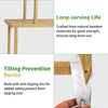 Tall Bamboo Bookcase Ladder Open Bookshelf with Cabinet for Living Room Library