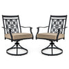2 PCS Patio Swivel Chairs Outdoor Bistro Dining Chair Set with Soft Cushion