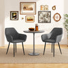 PU Leather Leisure Dining Chair Set of 2 w/Wide Seat & Armrests