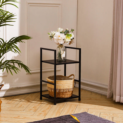 2 Tier Industrial Bookshelf Storage Shelf Unit Display Rack for Home Living Room