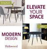 Dining Table, Black Wooden Effect Round Table in Metal Legs, Small Kitchen Table