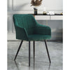 2X Green Dining Chairs Velvet Fabric Armchairs ＆ Metal Legs Kitchen Modern