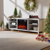 178cm TV Stand Unit Cabinet Recessed 23" Electric Fireplace with Storage Shelves