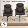 Swivel PU Leather Computer Desk Chair Ergonomic Office Chair-Brown