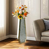 68cm Tall Floor Vase Sparkle Diamond Crushed Crystal Silver Mirrored Floor Vase