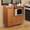 3 Doors Storage Cabinet Wooden Cupboard Buffet Sideboard With 4 Tiers Shelves