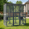 Large Outdoor Catio Wooden Cat Enclosure Big House Outdoor with Platforms Runs