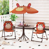 Indoor/Outdoor Collapsible Toddler Activity Table with 2 Folding Chairs-Coffee