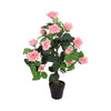 Large Artificial Pink Rose Flower Tree Realistic Fake Plant In/Outdoor Home Deco