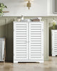 Mondeer Shutter Bathroom Storage Cabinet Floor Standing w/ 2 Adjustable Shelves